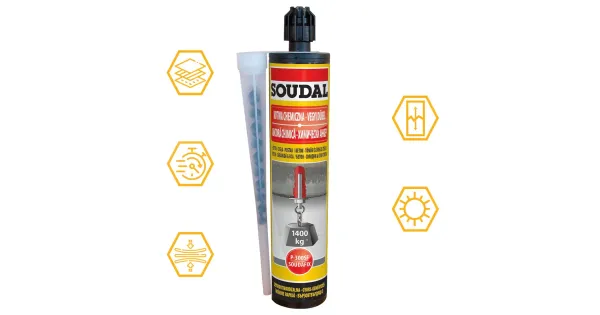 KOTWA CHEMICZNA SOUDAFIX P300-SF BŁYSKAWICZNIE WIĄŻĄCA 280ml SOUDAL