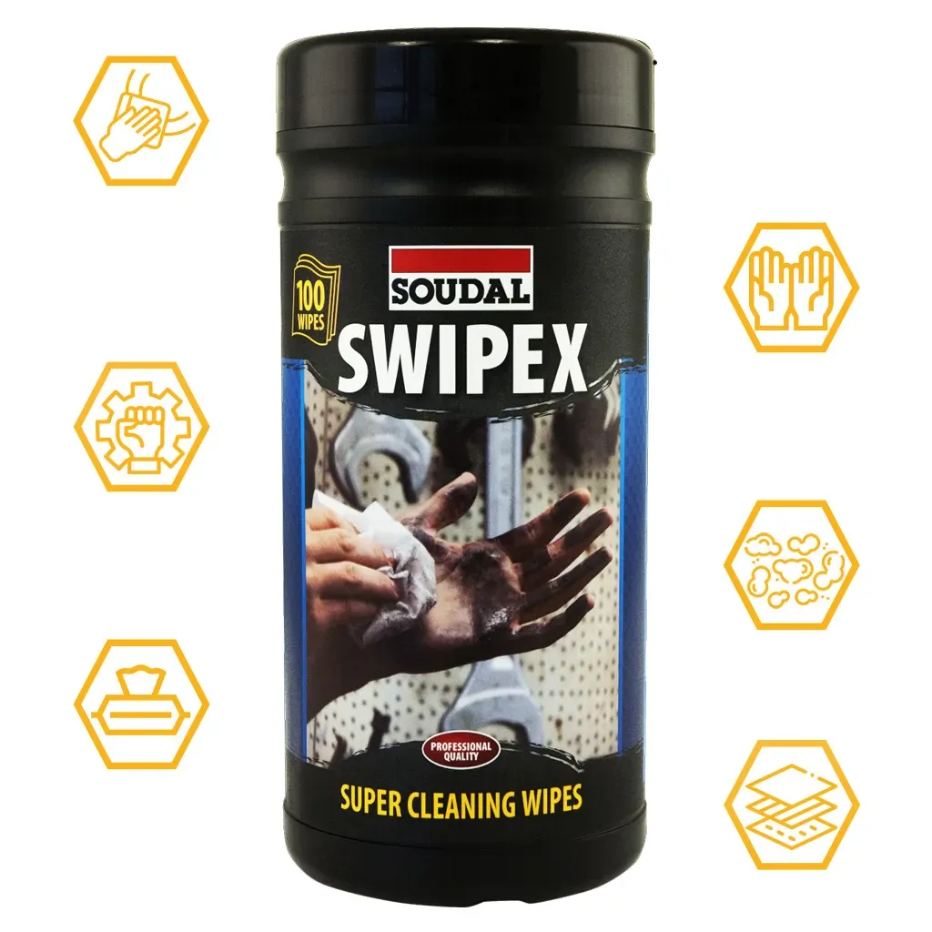 ŚCIERECZKI CZYSZCZĄCE NASĄCZONE SWIPEX 100szt SOUDAL
