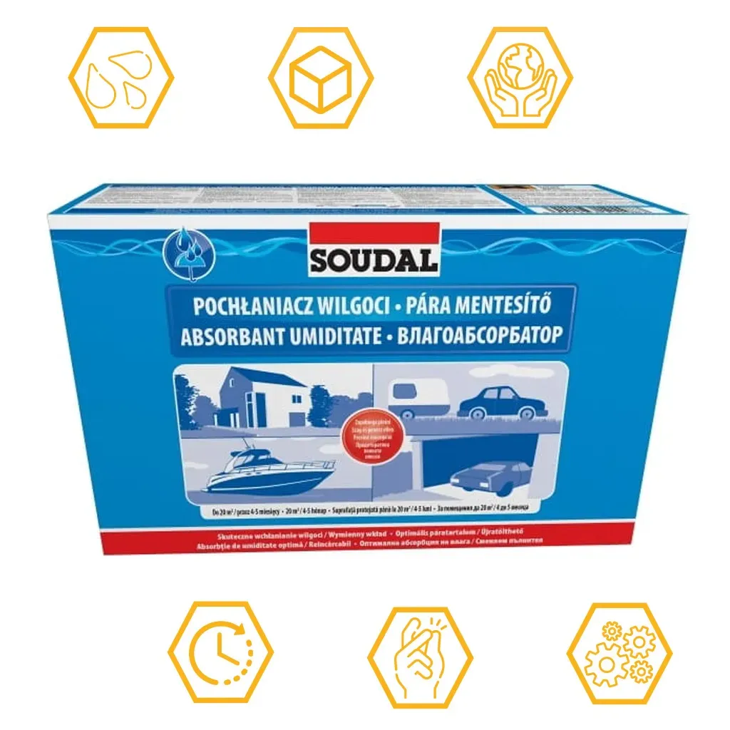 POCHŁANIACZ WILGOCI OSUSZACZ POWIETRZA 1kg SOUDAL