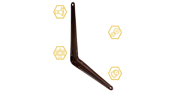 WSPORNIK PÓŁKI BRĄZOWY WZMOCNIONY 225x175 PODPORA STALOWY WS225/175 DOMAX