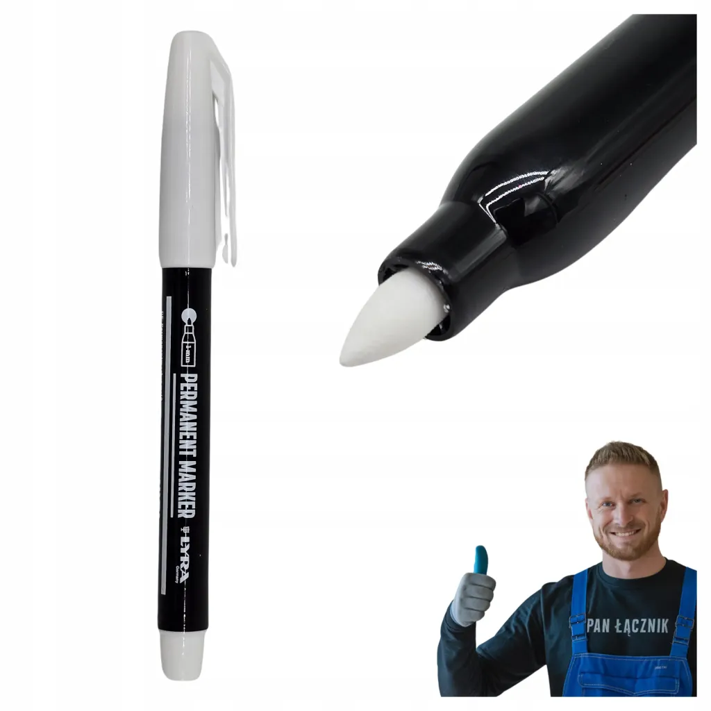 Marker Budowlany Permanentny Szybkoschnący Odporny na UV Lyra Biały 1 mm