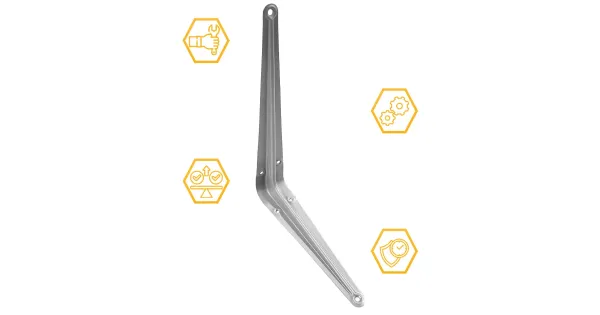 WSPORNIK PÓŁKI SZARY WZMOCNIONY 225x175 PODPORA STALOWY WS225/175 DOMAX