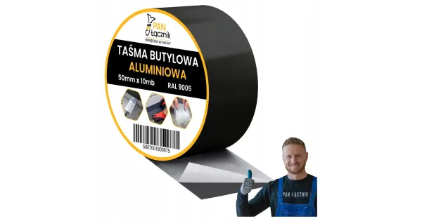 Taśma Butylowa Dekarska Aluminiowa 50mm 10mb Czarna Dachowa Uszczelniająca