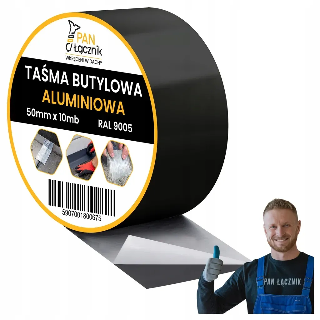 Taśma Butylowa Dekarska Aluminiowa 50mm 10mb Czarna Dachowa Uszczelniająca