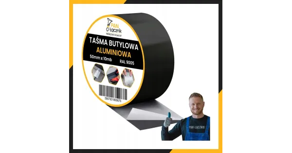 Taśma Butylowa Dekarska Aluminiowa 50mm 10mb Czarna Dachowa Uszczelniająca