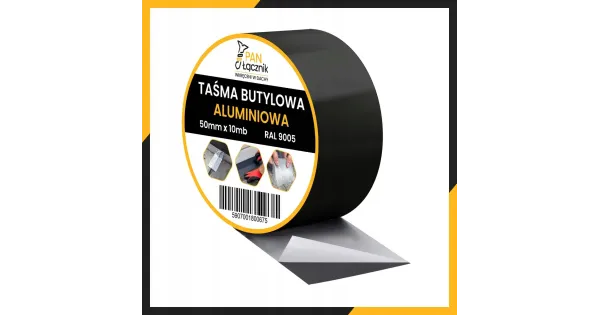 Taśma Butylowa Dekarska Aluminiowa 50mm 10mb Czarna Dachowa Uszczelniająca