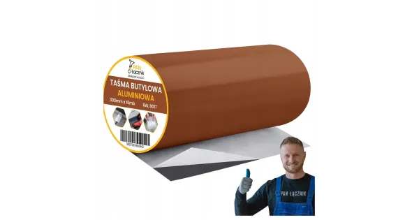 Taśma Butylowa Dekarska Aluminiowa 300mm 10mb Brąz Dachowa Uszczelniająca