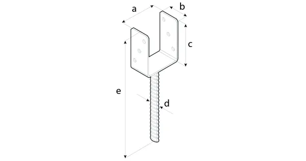 PODSTAWA SŁUPA DO WMUROWANIA PS101U/500 KOTWA DO BETONU 101x624 OCYNK M22