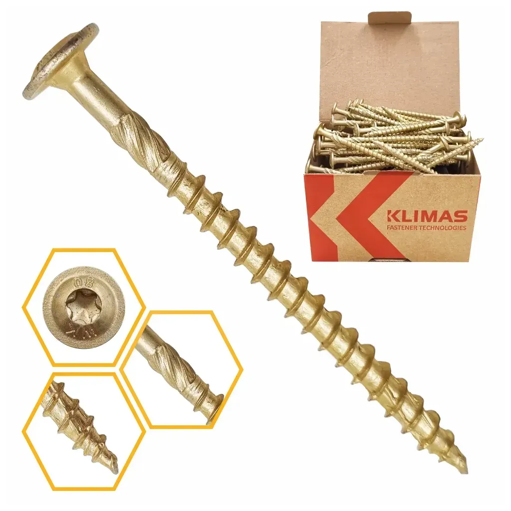 WKRĘTY CIESIELSKIE DO DREWNA TALERZOWE 6x70 TORX TX30 100szt