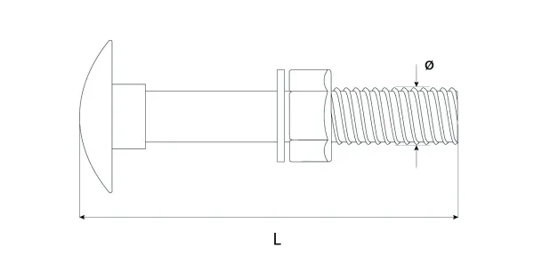 ŚRUBA ZAMKOWA 8x40 CZARNA DO ARCHITEKTURY OGRODOWEJ 4szt ZACB0804