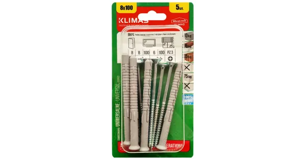 KOŁKI ROZPOROWE RAMOWE 8x80 STOŻKOWE PZ3 BLISTER 6szt KLIMAS BKPS-08100