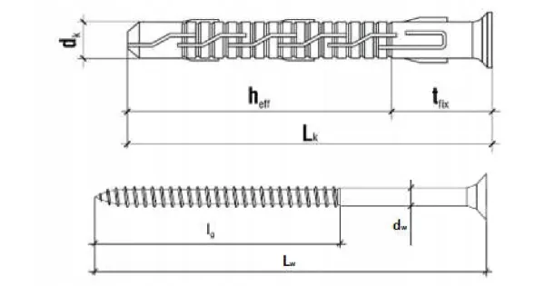 KOŁKI ROZPOROWE RAMOWE 8x80 STOŻKOWE PZ3 BLISTER 6szt KLIMAS BKPS-08100
