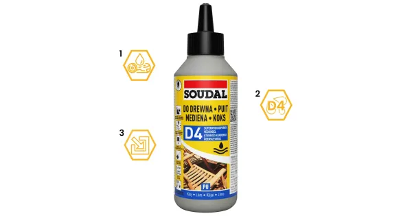 SUPERWODOODPORNY KLEJ DO DREWNA 66A SOUDAL 250 g