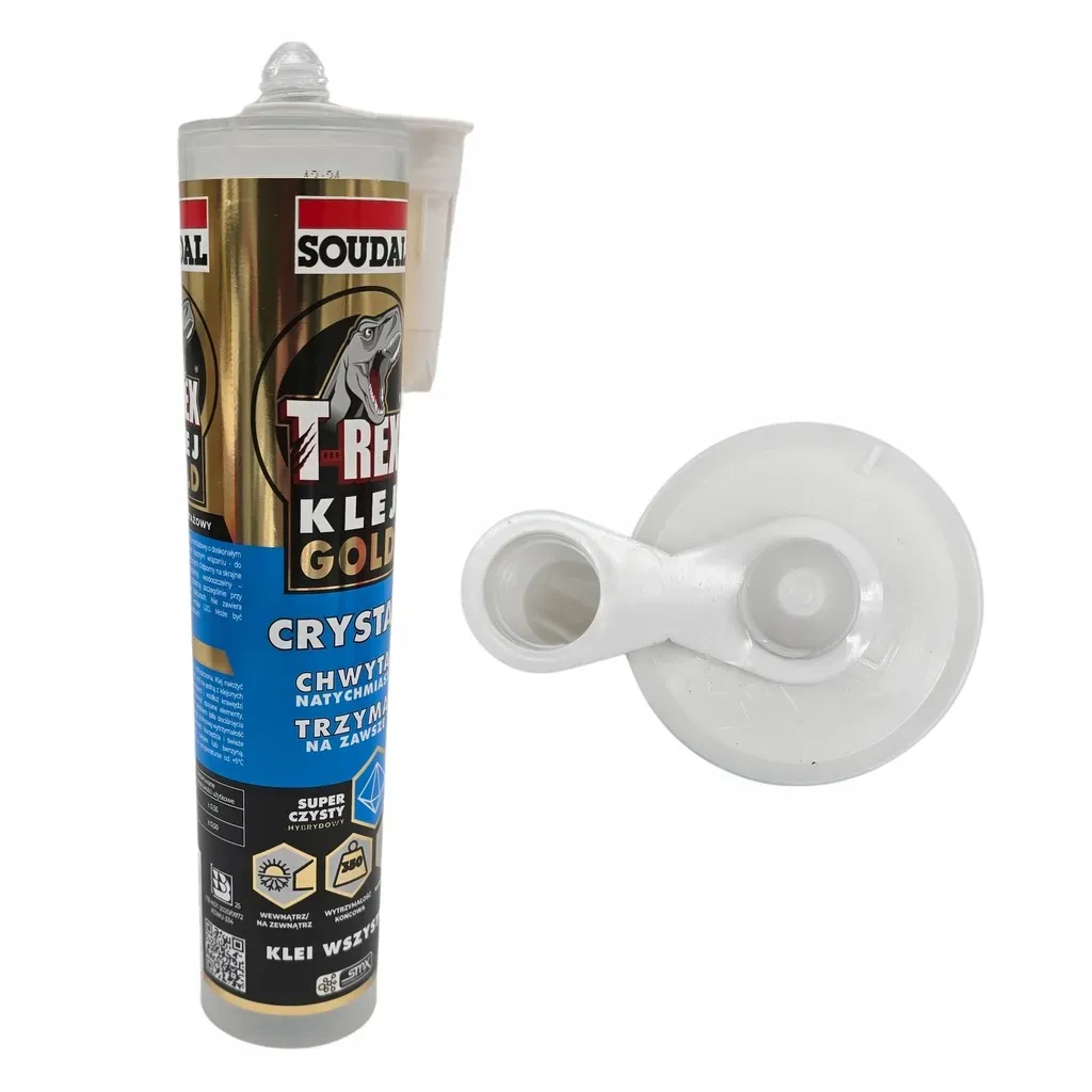 Klej Montażowy Hybrydowy Czysty Soudal T-Rex Gold Crystal Mocny 290ml