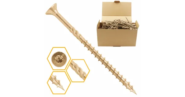 WKRĘTY CIESIELSKIE DO DREWNA 5x120 STOŻKOWE TORX 200szt WCS-05120 AZMET