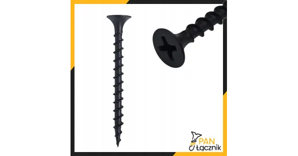 Wkręty Do Drewna Płyt GK 3,5x55mm Czarne Ph2 Fosfatowane 10kg Pan Łącznik