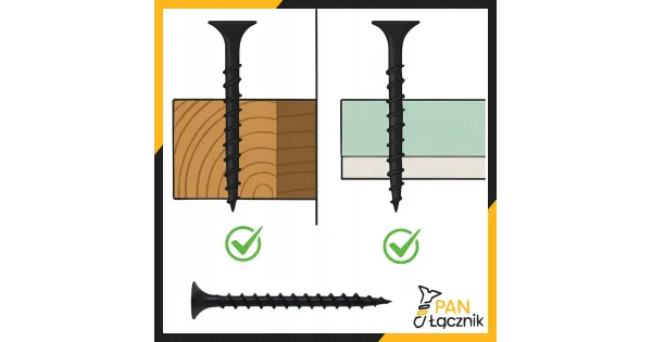 Wkręty Do Drewna Płyt GK 4,2x70mm Czarne Ph2 Fosfatowane 10kg Pan Łącznik