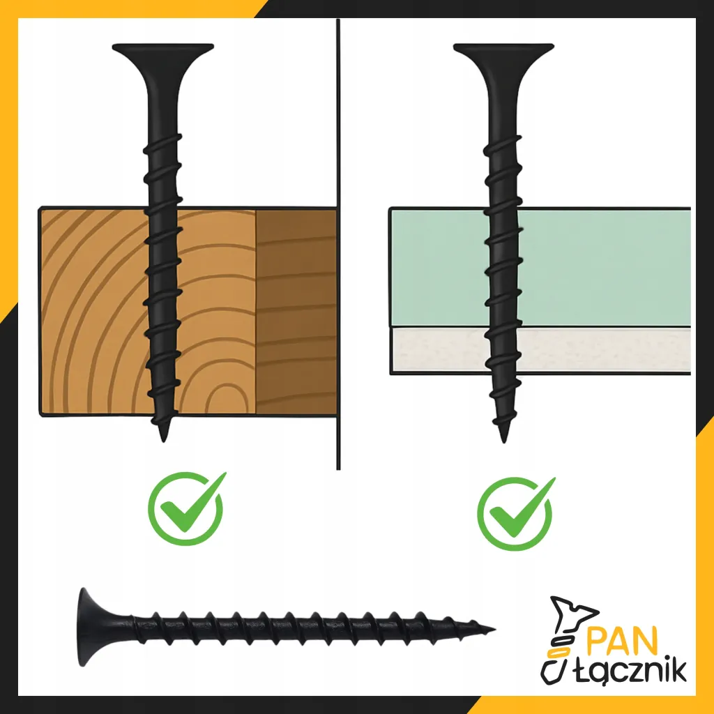 Wkręty Do Drewna Płyt GK 4,2x70mm Czarne Ph2 Fosfatowane 10kg Pan Łącznik