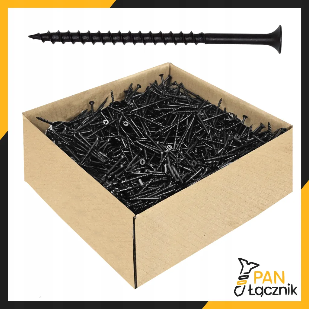 Wkręty Do Drewna Płyt GK 4,2x70mm Czarne Ph2 Fosfatowane 10kg Pan Łącznik