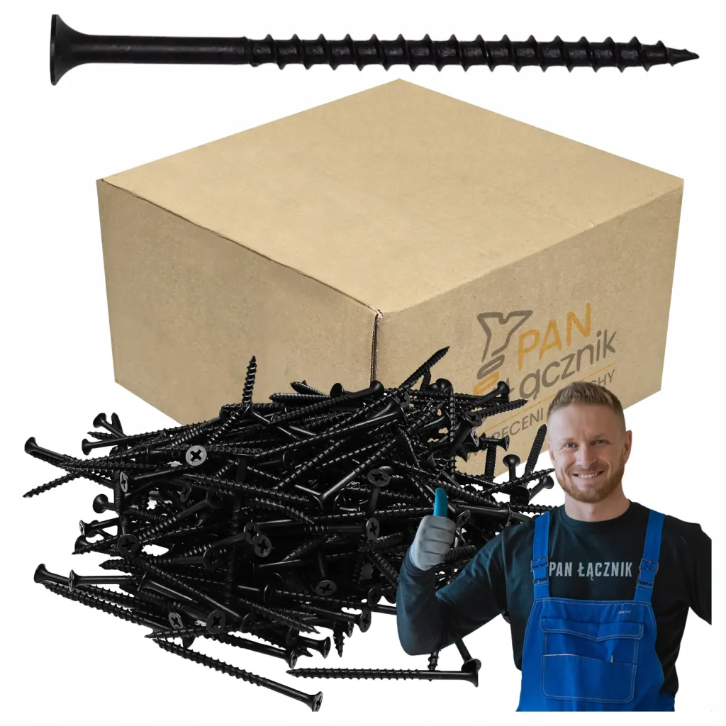 Wkręty Do Drewna Płyt GK 4,2x70mm Czarne Ph2 Fosfatowane 10kg Pan Łącznik