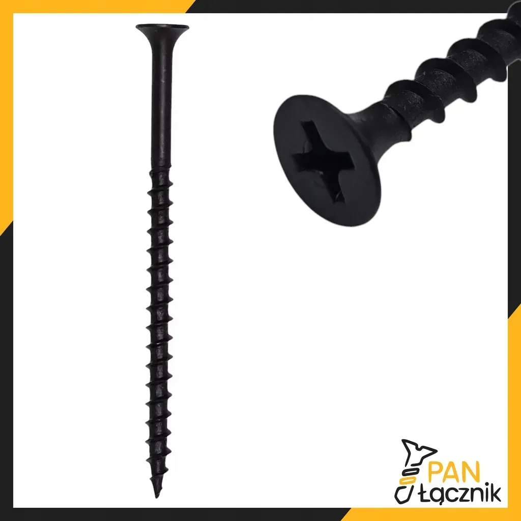 Wkręty Do Drewna Płyt GK 4,2x90mm Czarne Ph2 Fosfatowane 1kg Pan Łącznik