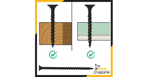 Wkręty Do Drewna Płyt GK 4,2x90mm Czarne Ph2 Fosfatowane 1kg Pan Łącznik