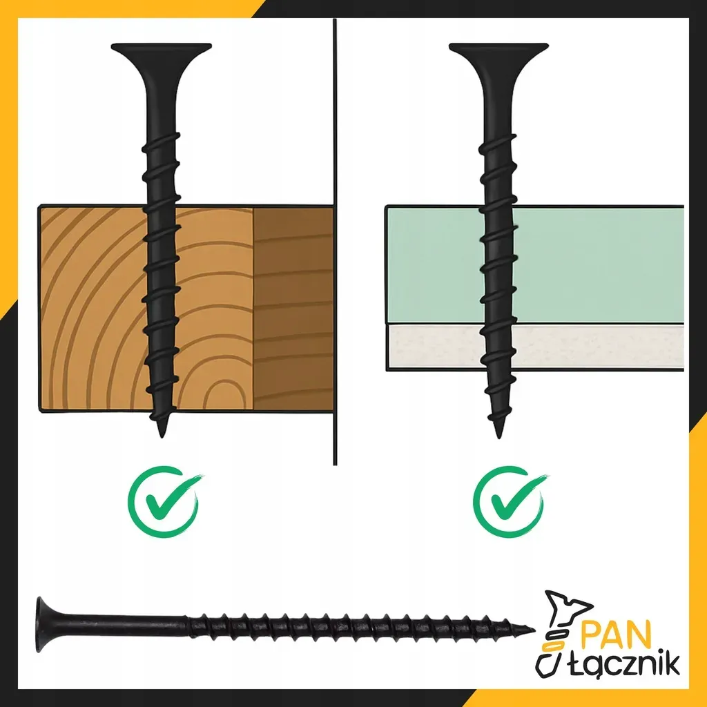 Wkręty Do Drewna Płyt GK 4,2x90mm Czarne Ph2 Fosfatowane 1kg Pan Łącznik