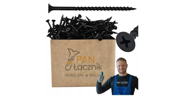 Wkręty Do Drewna Płyt GK 4,2x90mm Czarne Ph2 Fosfatowane 1kg Pan Łącznik