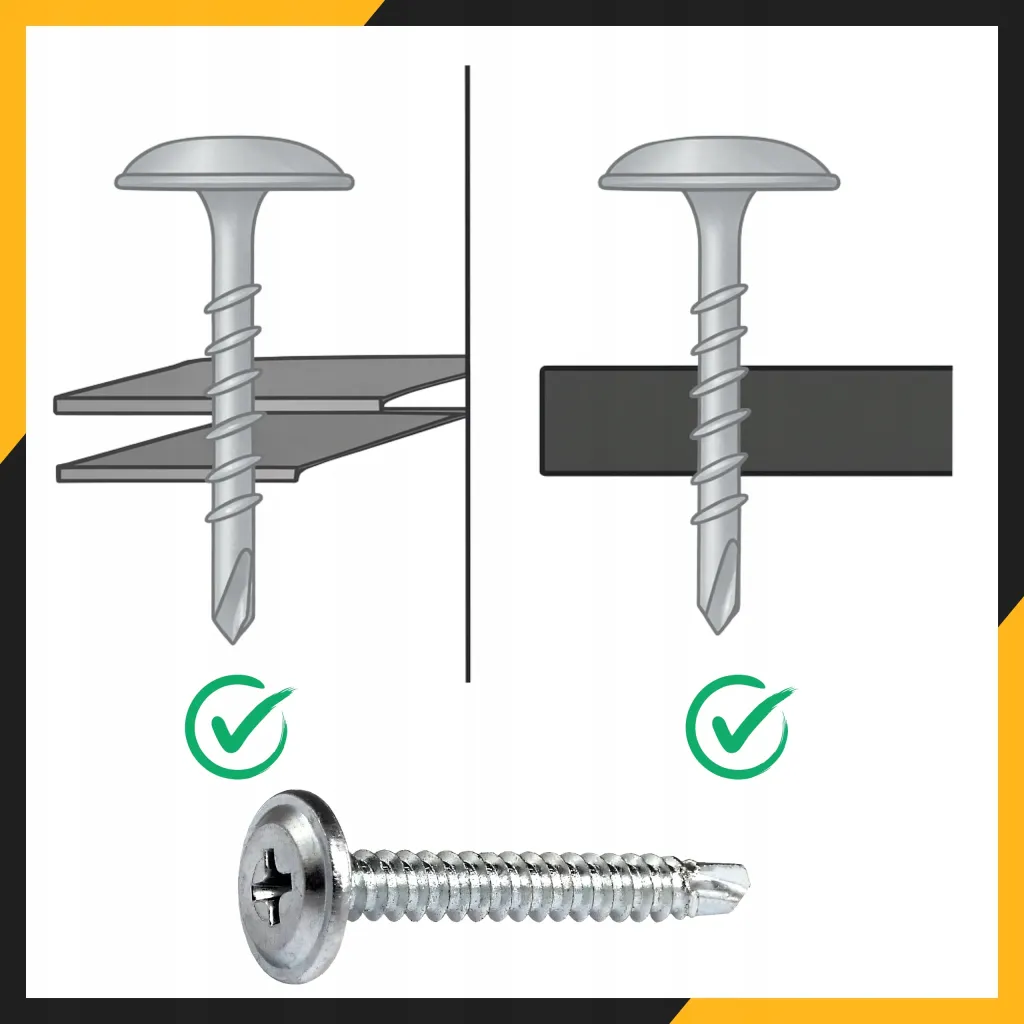 Wkręty Do Metalu Podkładkowe Samowiercące 4,2x16mm Ph2 Ocynk 1000szt Pan Łącznik