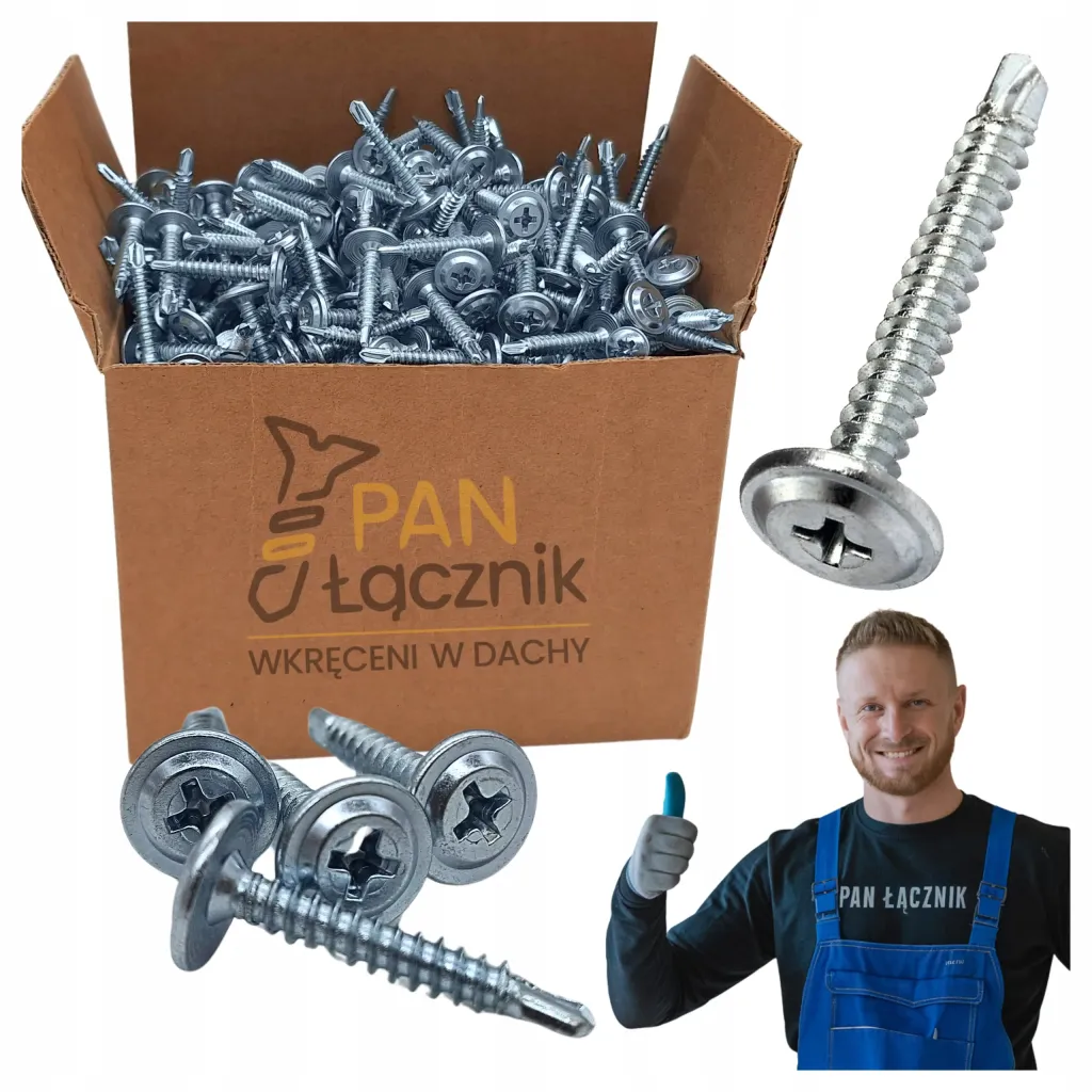 Wkręty Do Metalu Podkładkowe Samowiercące 4,2x40mm Ph2 Ocynk 500szt Pan Łącznik