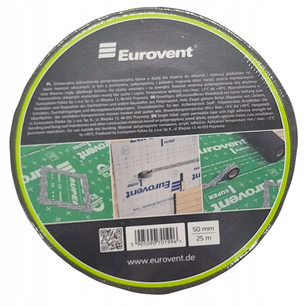 Taśma Do Membrany Folii Dachowej Eurovent Klejenia i Reperacji TOPBAND 50mm