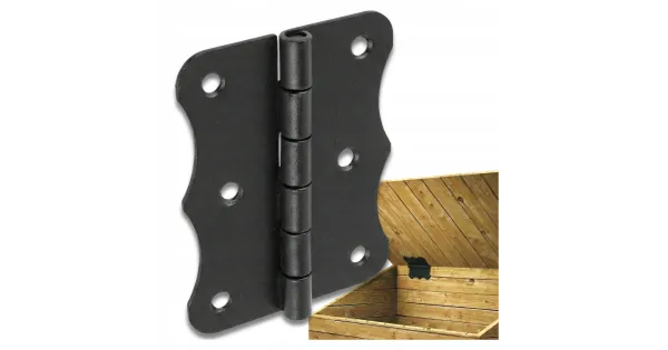 Zawias Splatany Ozdobny Meblowy ZO80 80x63 mm Czarny Stalowy Ocynkowany