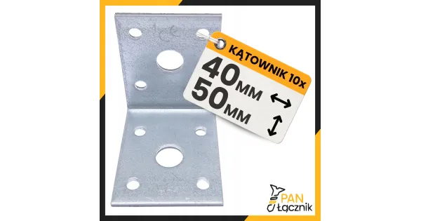 Kątownik Łącznik Ciesielski KL1 Montażowy 50x50x40x2,5 Stalowy Ocynk 10szt