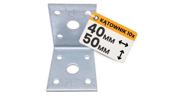 Kątownik Łącznik Ciesielski KL1 Montażowy 50x50x40x2,5 Stalowy Ocynk 10szt