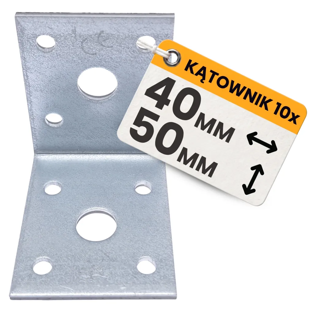 Kątownik Łącznik Ciesielski KL1 Montażowy 50x50x40x2,5 Stalowy Ocynk 10szt