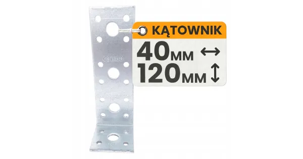 Kątownik Łącznik Ciesielski KL6 Montażowy 120x40x40x2,5 Stalowy Ocynk 10szt