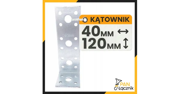 Kątownik Łącznik Ciesielski KL6 Montażowy 120x40x40x2,5 Stalowy Ocynk 10szt