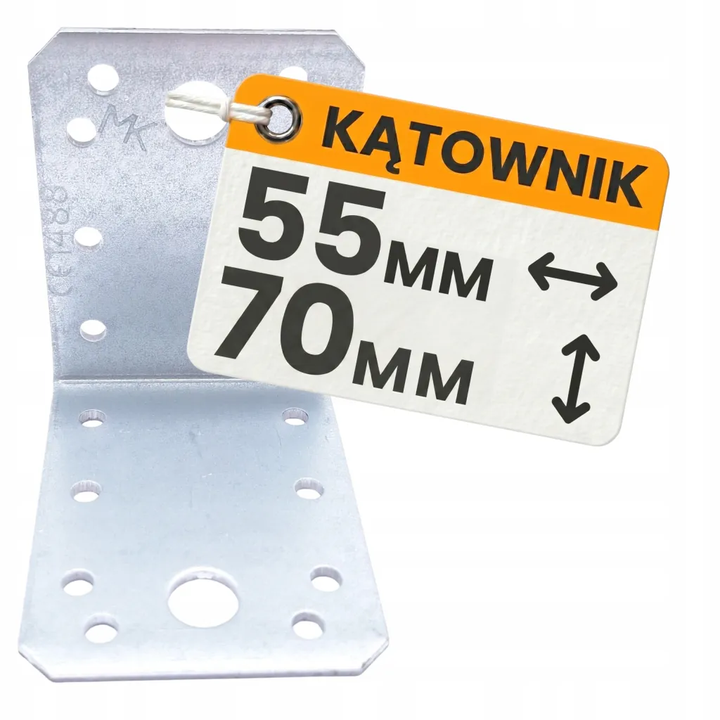 Kątownik Łącznik Ciesielski KL8 Montażowy 70x70x55x2,5 Stalowy Ocynk 10szt