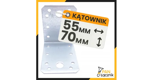 Kątownik Łącznik Ciesielski KL8 Montażowy 70x70x55x2,5 Stalowy Ocynk 10szt