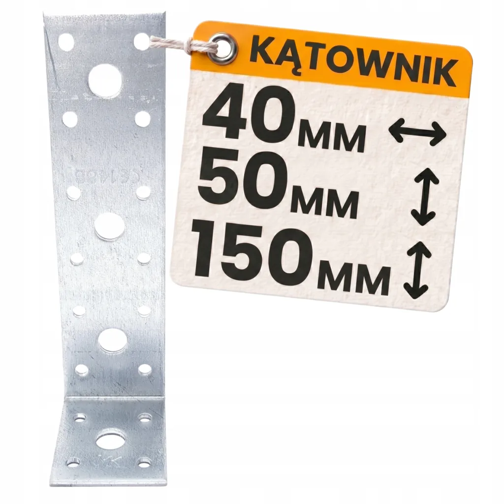 Kątownik Łącznik Ciesielski KL7 Montażowy 150x40x50x2,5 Stalowy Ocynk 10szt