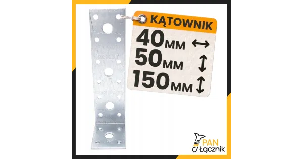 Kątownik Łącznik Ciesielski KL7 Montażowy 150x40x50x2,5 Stalowy Ocynk 10szt