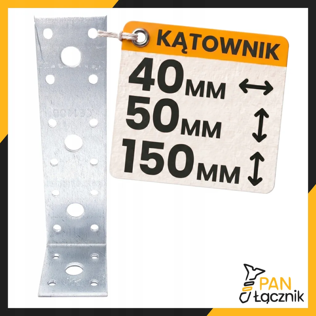 Kątownik Łącznik Ciesielski KL7 Montażowy 150x40x50x2,5 Stalowy Ocynk 10szt
