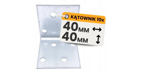 Kątownik Montażowy KM1 Łącznik Ciesielski 40x40x40x2,0 Stal Ocynk 10szt