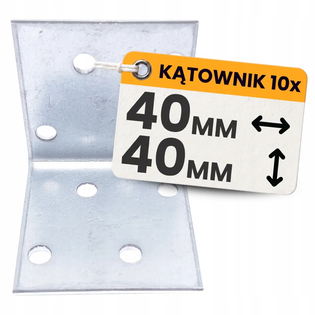 Kątownik Montażowy KM1 Łącznik Ciesielski 40x40x40x2,0 Stal Ocynk 10szt