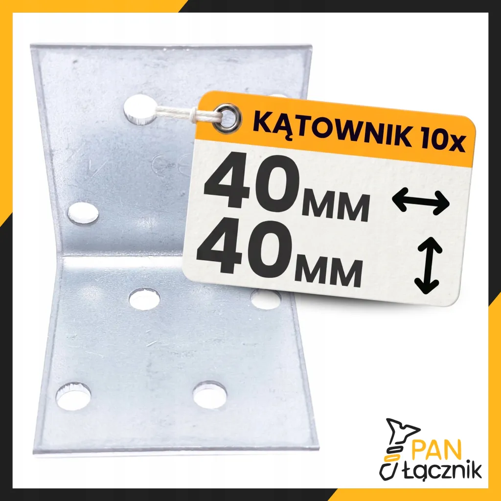 Kątownik Montażowy KM1 Łącznik Ciesielski 40x40x40x2,0 Stal Ocynk 10szt