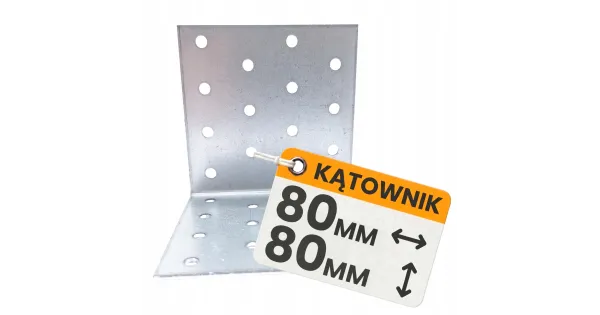 Kątownik Łącznik Ciesielski KM13 Montażowy 80x80x80x2 Stalowy Ocynk 10szt
