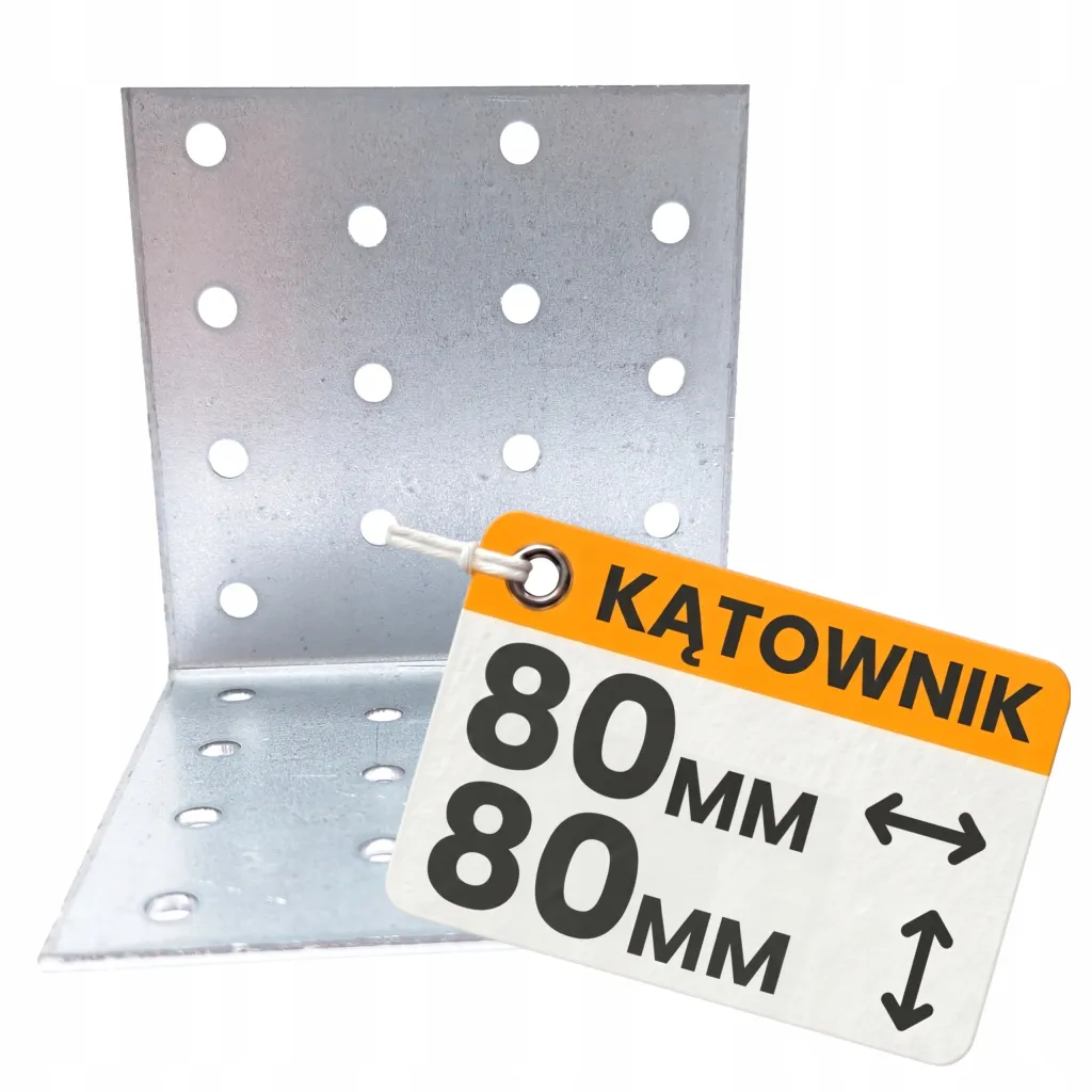 Kątownik Łącznik Ciesielski KM13 Montażowy 80x80x80x2 Stalowy Ocynk 10szt
