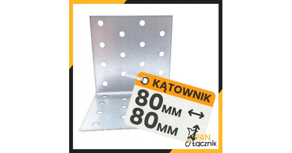 Kątownik Łącznik Ciesielski KM13 Montażowy 80x80x80x2 Stalowy Ocynk 10szt