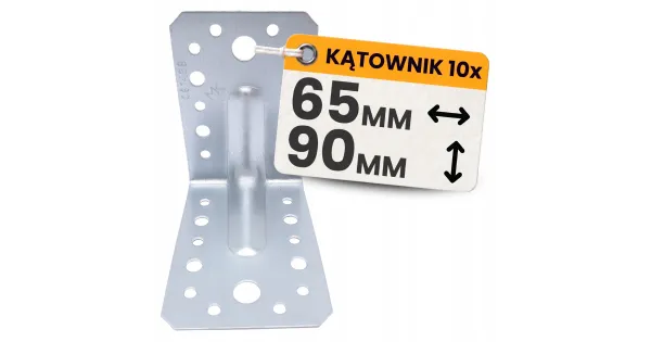 Kątownik Ciesielski Łącznik Montażowy KPS1 90x90x65x1,5 Stal Ocynk 10szt
