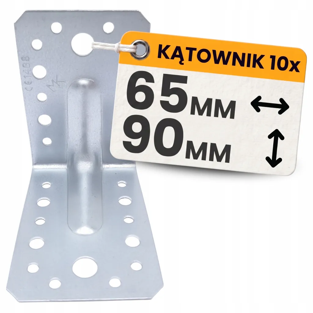 Kątownik Ciesielski Łącznik Montażowy KPS1 90x90x65x1,5 Stal Ocynk 10szt
